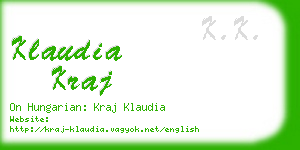 klaudia kraj business card